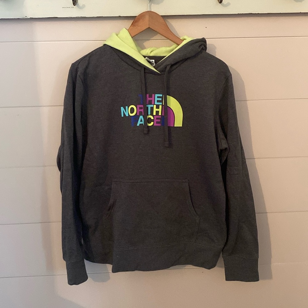 The North Face dark gray hoodie women’s large